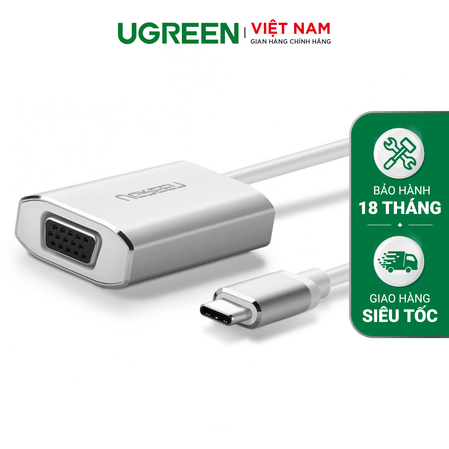 Cáp chuyển đổi Type C sang VGA UGREEN CM114 Hỗ trợ độ phân giải 1920x1080P/60Hz - Lõi đồng nguyên chất, truyền tải tín hiệu ổn định » Ugreen Việt Nam cap-chuy-n-d-i-type-c-sang-vga-ugreen-cm114-h-tr-d-phan-gi-i-500x500