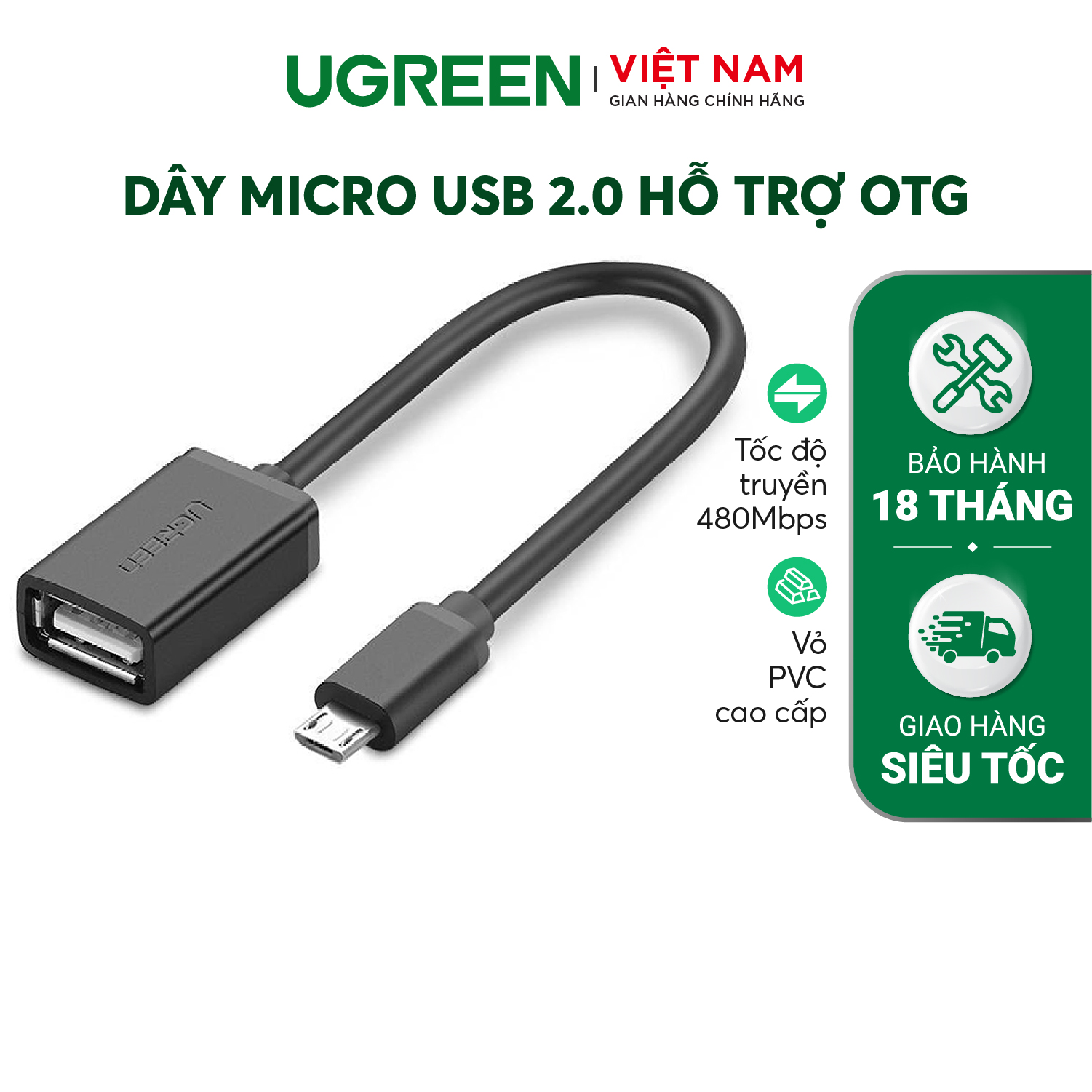 Dây Micro USB 2.0 OTG dạng tròn dài 12cm UGREEN US133 » Ugreen Việt Nam day-micro-usb-20-otg-d-ng-tron-dai-12cm-ugreen-us133-ugreen-vi-t-nam-500x500