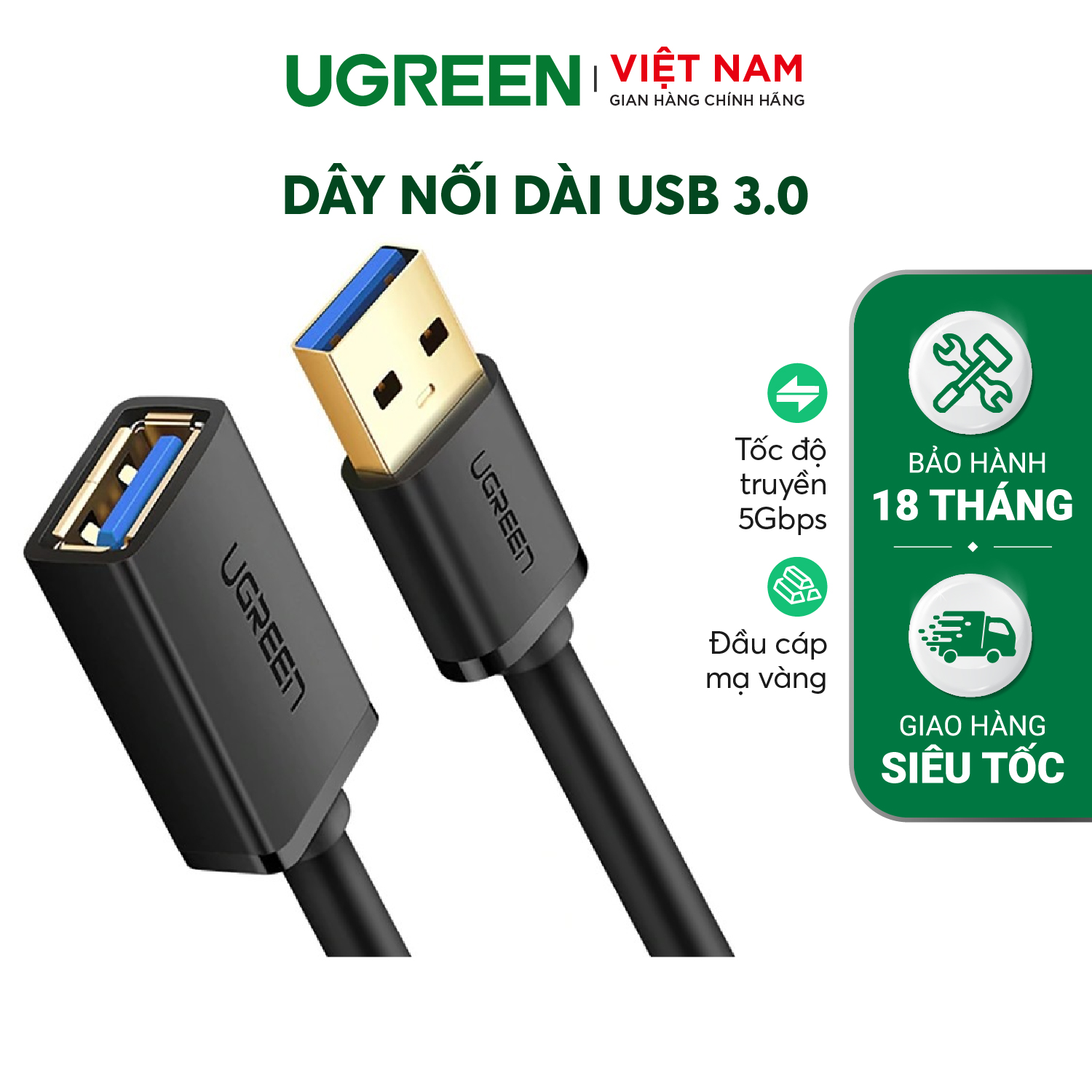 Dây nối dài USB 3.0 dạng dây dẹt và tròn, dài 1-3M, tốc độ truyền tải lên đến 5Gbps UGREEN US129 » Ugreen Việt Nam day-n-i-dai-usb-30-d-ng-day-d-t-va-tron-dai-1-3m-t-c-d-truy-n-t-i-len-d-n-500x500
